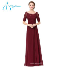 Fußboden-Länge Reich-Taille halbes Hülsen-Chiffon- Abend-Kleid